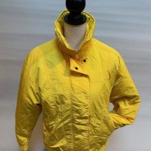 Woman's Bright Yellow Puffy Ski Jacket